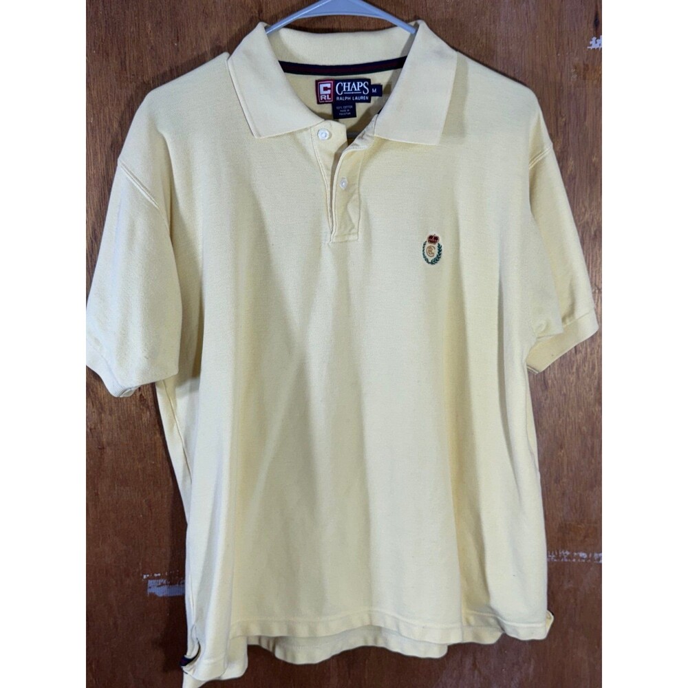 Vintage 90s‎ Chaps Ralph Lauren Golf Polo Shirt Yellow Men's Medium M